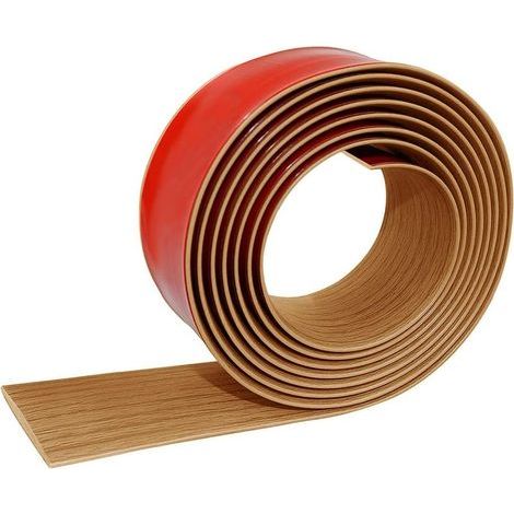 Selbstklebende Übergangsleiste, 400 x 5 cm, dekorative PVC-Leiste, zum Abdecken von Fugen zwischen Holzböden und Fliesen (Eiche) (1/5)