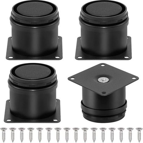 4 teiliges Set Runde Sofabeine Verstellbare Möbelbeine aus schwarzem Edelstahl Bettgestell Stützbeine Stuhlbeinschoner Möbelbeine aus Edelstahl S (1/5)