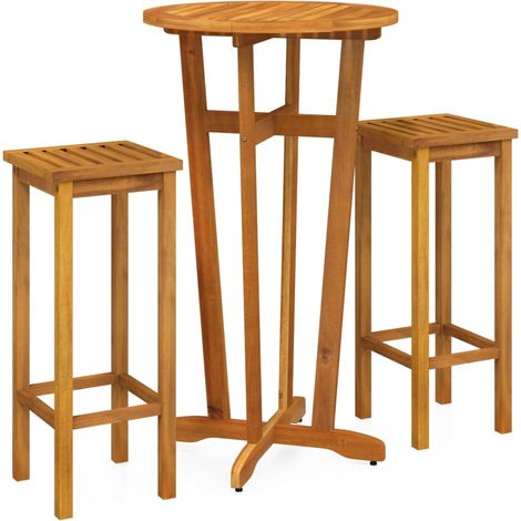 Set da pranzo da giardino mobili da esterno 3 pezzi in legno massello di acacia 020013594