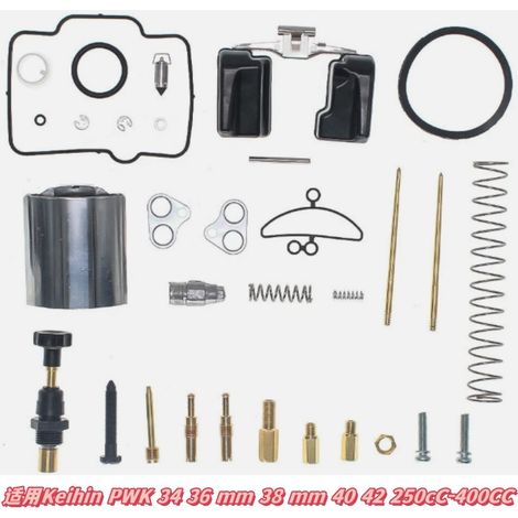 Kit de réparation de carburateur compatible avec les carburateurs Keihin PWK 34, 36 mm, 38 mm, 40 et 42 (250-400 cm³).