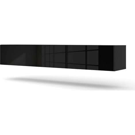 Mueble de TV colgante BINGO 180 cm negro brillante