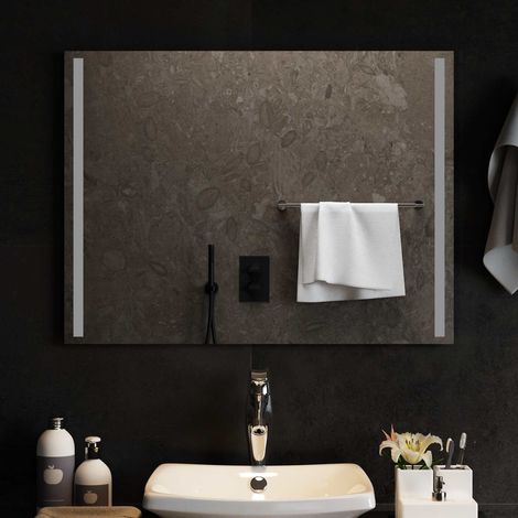 Teenpull – LED-Badezimmerspiegel Transparent 80 x 60 cm Gehärtetes Glas (1/5)