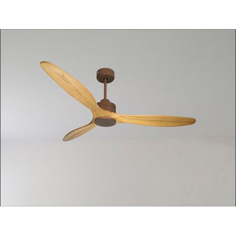 Modulo Regular Ring - Super destratificateur et ventilateur DC 132 cm Chrome pales bois rouge sans Lumière 25 à 40 m² (1/5)