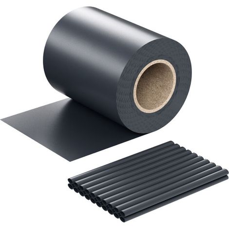 Wiltec Sichtschutzrolle – Anthrazit – 35 m x 19 cm – 450 g/m² PVC – mit 20 Clips – Sichtschutz für den Außenbereich, geeignet für Gartenzäune und Terrassen