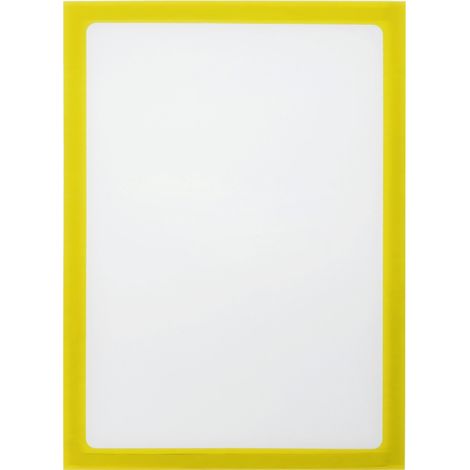 PrimeMatik - Pochette magnétique d'affichage document en format A4 avec cadre flexible jaune (1/6)