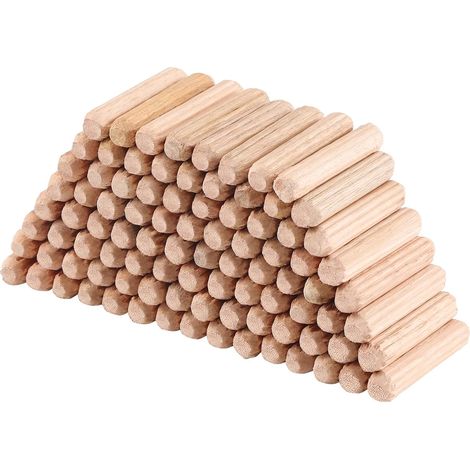 Pièces Chevilles en Bois Cannelées, Goujons Bois 6x30mm, Chevilles Hêtre/Eucalyptus pour Meubles, Assemblage Bois, Réparation et Menuiserie