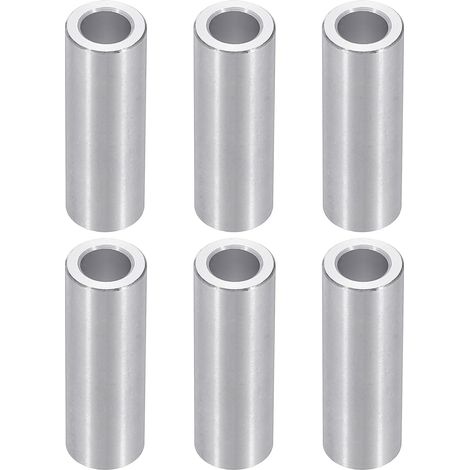 Rondelles en Aluminium M6, 6pcs Entretoise Métallique à Vis Ronde, Rondelle Plate pour Vis Tige Écrous Boulons, Bague d'Écartement en Métal 6.2mm ID x 10mm OD x 30mm Hauteur (1/5)