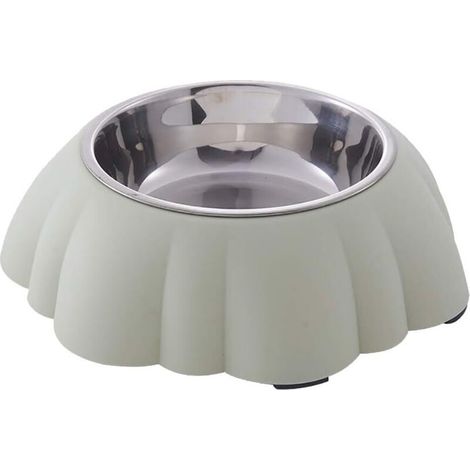 Gamelle en acier inoxydable en forme de citrouille pour chien et chat avec design anti-déversement pour nourriture et eau pour animaux de compagnie de petite taille 21,5 x 6,5 cm (vert)-Ensoleillé