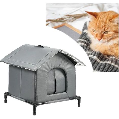 Niche d'extérieur pour Chat Hiver, Maison Chat Exterieur Impermeable, Fournitures Animaux de Compagnie, Animaux Domestiques Errants (1/5)
