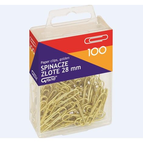 Clip de papel dorado R-28 grand 100 unidades. T4