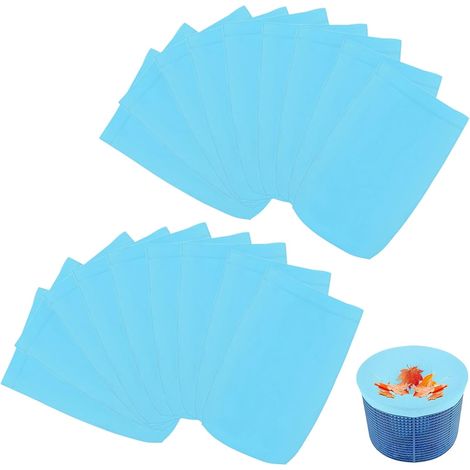 Lot de 20 chaussettes de skimmer, filtre de piscine pour skimmer, accessoires de piscine, filet de filtration réutilisable pour pompe de protection, chaussettes de piscine, filtre skimmer, filet de (1/5)