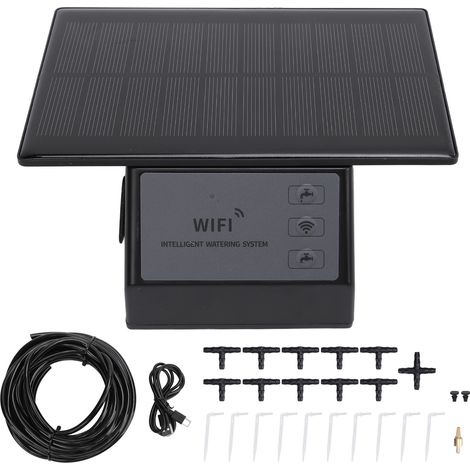 Ortviai Arrosage Automatique Solaire avec WiFi et App, Batterie 2000 mAh, Système de Goutte-à-Goutte pour Plantes (1/5)