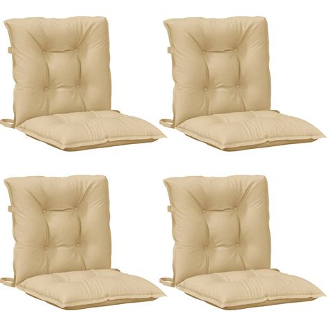 vidaXL Lowback Chair Cushions 4 pcs Melange Beige 100x50x7 cm Fabric