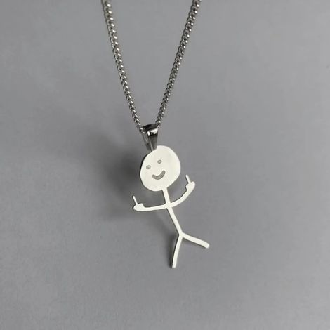 Collier pendentif geste humoristique avec médaille doigt d honneur pendentif original pour ami et proche (1/5)