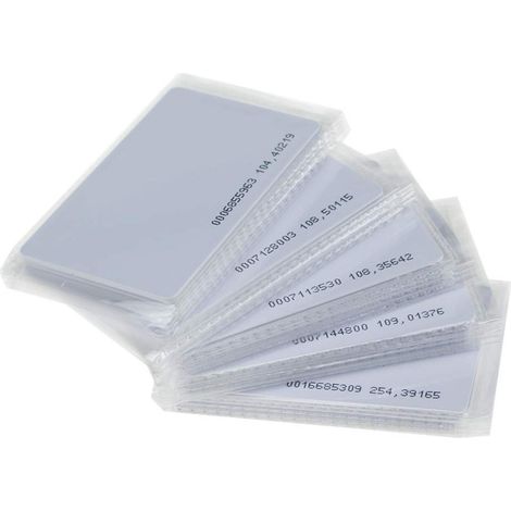 Cartes RFID intelligentes blanches Proximité 125KHz TK4100 / EM4100 / EM4200 PVC plastique Carte de contrôle d'accès ID Lecture seulement (1/5)