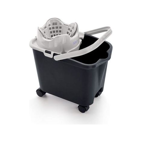 CUBO C/RUEDAS 14L C/ESCURRIDOR AUTOM. GRIS