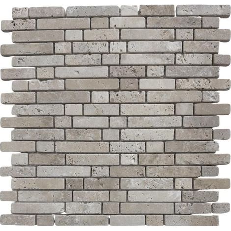 Mosaico - ALBEDO PIERRE - Travertino Bianco Avorio Invecchiato - 30,5x30,5 cm - 8 mm - Decorativo