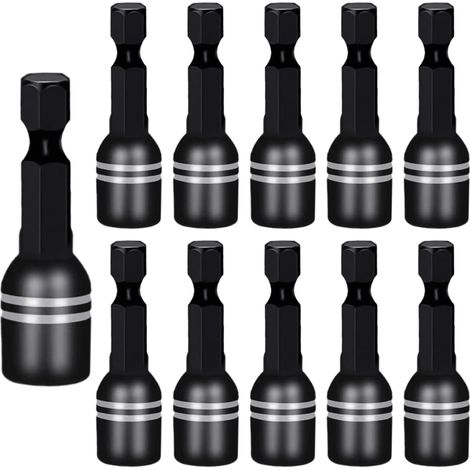 10-teiliger Bohrerhalter, Bohrerverlängerung, magnetischer Bithalter, Schraubendreher-Bithalter, tragbarer Bohrerhalter, Schlagschrauber-Bithalter (schwarz) (1/5)