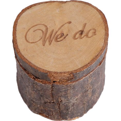 Boîte À Alliances En Bois Avec Couvercle Design We Do Pour Décoration De Mariage Rustique - Coffret De Rangement cylindrique - 1 Pièce (1/2)