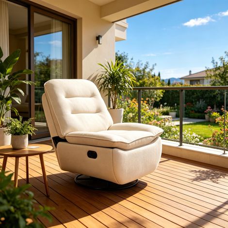 Fauteuil relaxant rembourré, siège inclinable moderne, chaise berçante confortable, fauteuil de détente pour salon, assise moelleuse avec dossier inclinable (1/5)