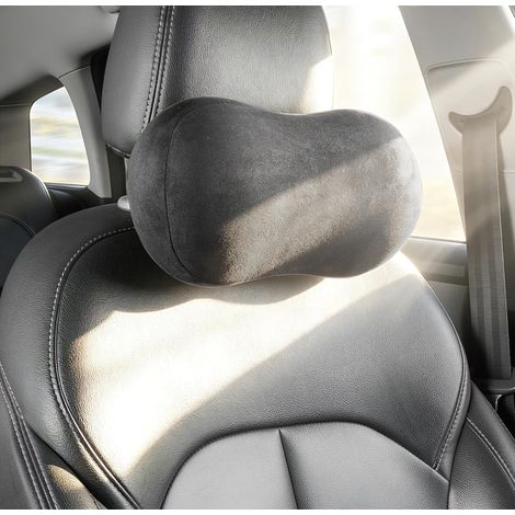 Coussin Appuie Tete Voiture, Ergonomique Oreiller de Nuque Conducteur, Universel Oreillers de Cou avec Sangle Réglable, Doux Repose Appui-Tête de Siège, Noir, 1 Pièce (1/5)