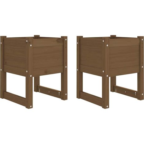 Maison Exclusive - Fioriere 2 pz Ambra 40x40x52,5 cm in Legno Massello di Pino (1/5)