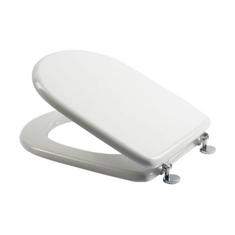 Sedile Wc bianco copriwater copriasse in mdf liscio con coperchio mod. Aretusa Fit (1/3)