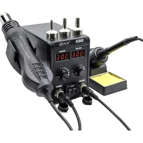 Station de soudage, écran LCD, pistolet à air chaud, 8586D KIT1, 220V EU PLUG (1/2)