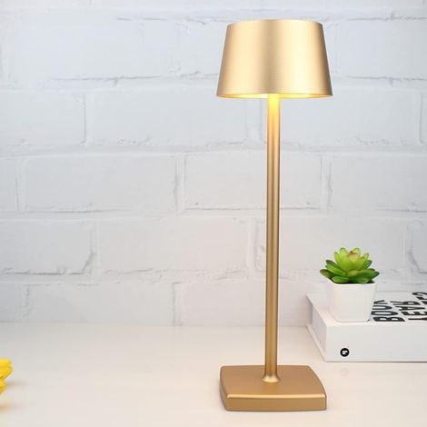 GENERIC-Lampe de table sans fil rechargeable 5200 mAh – Étanche IP54 – Gradation tactile – Pour intérieur et extérieur – Doré (1/4)
