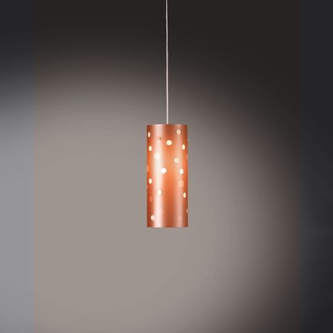 Sospensione Moderna Pois Polilux ® Rame Materie Plastiche Bianco 1 Luce E27
