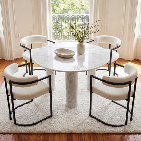 Wahson Esszimmerstühle 4er Set aus Teddy Stoff, Küchenstühle Modern Wohnzimmerstuhl mit Metallgestell für Küche Wohnzimmer, Weiß