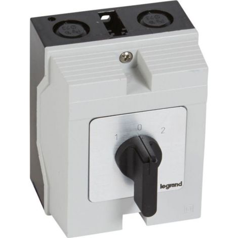 Commutateur à cames inverseur avec position arrêt 45° PR12 - 2P - 4 contacts - boîtier 96x120mm - LEGRAND