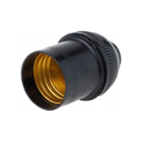 Portalampada isolante E27 senza collarino, nero, 1 pz.