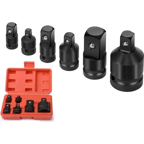 Ensemble de 6 adaptateurs pour clés à douille, adaptateur 3/4" vers 1/2", réducteurs pour clés à douille avec entraînement 1/4", 3/8", 1/2" et 3/4". (1/5)