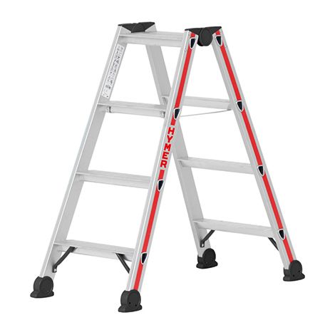 Scaletta doppia 2x4 gradini - Altezza mass. di lavoro 2,4m - 4024/2x4 (1/4)