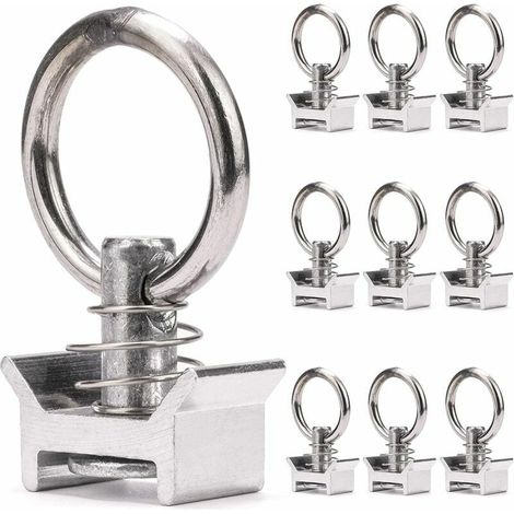 10 einzelne Heringe mit Ring, Tragfähigkeit 1000 kg, Flugzeuganker-Schienenheringe, Ankerring (1/4)
