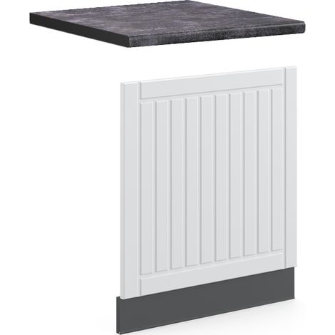 Panel frontal Fame-Line, Blanco casa de campo, 60 cm , ET Antracita, Vicco