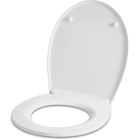 Randaco Sedile WC chiusura ammortizzata e sgancio rapido, Duroplast antibatterico, ovale, bianco puro (1/5)