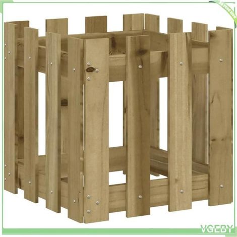 Jardinière - FAFEICY - 832451 - Bois de pin imprégné - 40x40x40 cm - Carré (1/5)