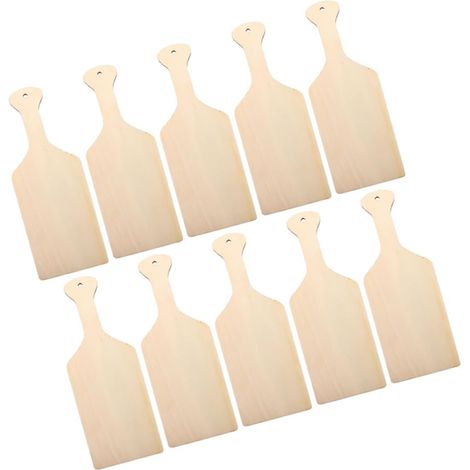 Lot de 10 planches de service en bois non traité 24 × 8 cm avec poignée et trou de suspension, bois vierge à décorer soi-même pour tapas, pain et cuisine (1/5)