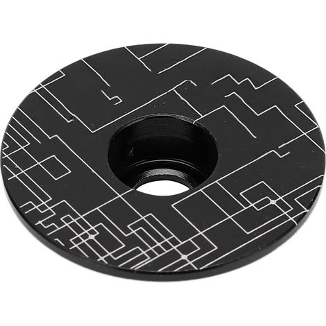 Capuchon de direction noir en alliage d'aluminium pour VTT, bouchon de potence avec vis de serrage (1/5)