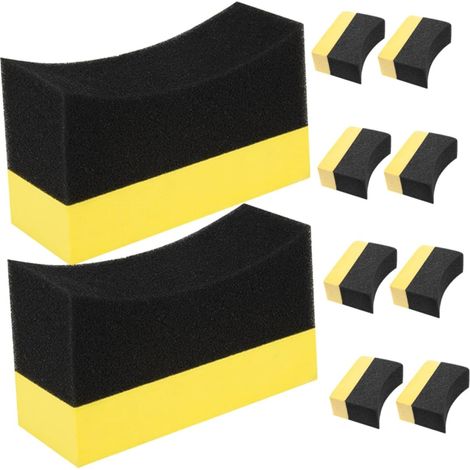 Lot de 10 applicateurs cire voiture, éponges légères compactes, lustrage carrosserie multi-surfaces.