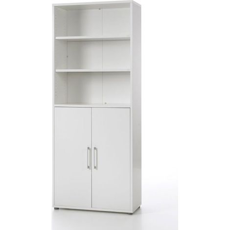 Prisme Büro Aufbewahrung 2 Ablagen, 2 Türen weiss.