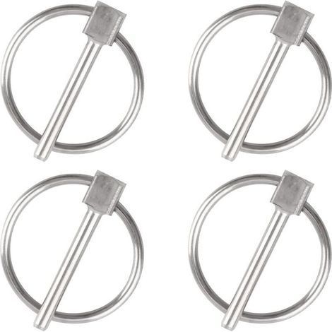Goupille de sécurité, 4PCS Dia 3mm en acier inoxydable Goupille de sécurité ronde Goupille de verrouillage de remorque Goupille de fixation de Lynch pour piste, ferme, pelouse,de (1/5)