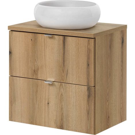 Waschtisch Skelbolu mit Schubladen 60x72x40 cm Eicheoptik [en.casa] (1/5)