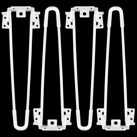 Patas plegables para mesa, 4 unidades, patas plegables tipo horquilla, 42 cm de altura, blancas, resistentes, fáciles de instalar, patas plegables para mesa de centro (1/5)