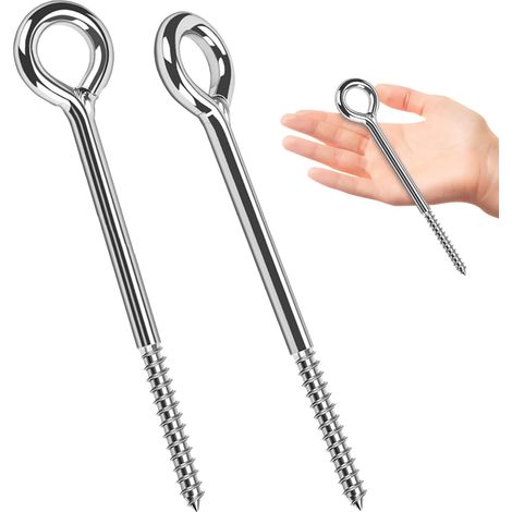 Piton à Visser Piton a Oeil Inox M10x160mm œillet à Vis Galvanisées 2pcs (1/5)