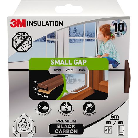 Burlete de aislamiento premium para huecos pequeños 1-3 mm, marrón, 6 m