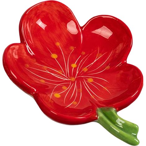 Jabonera de cerámica con forma de flor, 1 pieza – autovaciable, blanca/rosa/roja/amarilla, 14 x 5 cm (1/5)