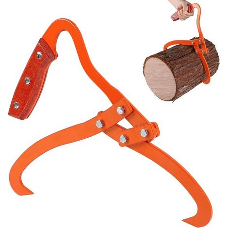 Pince de levage forestière en acier, pour billes jusqu'à 50,8 cm, capacité de charge 300 kg, pour sylviculture, travail et transport du bois, orange (1/5)